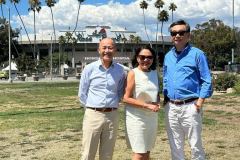 8.15.23-Ricky-and-Pareena-with-Teddy-Chien-at-the-Rose-Bowl-in-Pasadena-CA