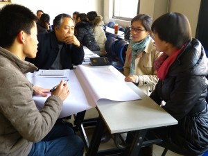 Workshop participants discuss ways to develop practicum sites.